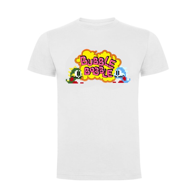 bubble bobble-camiseta blanca