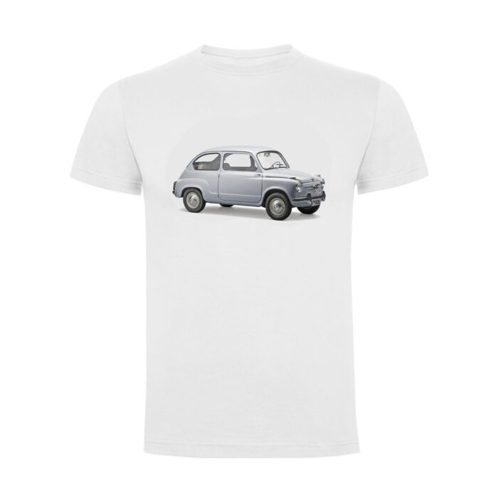 Camiseta Blanca SEAT 600 – Espíritu Retro sobre Ruedas - Imagen 1